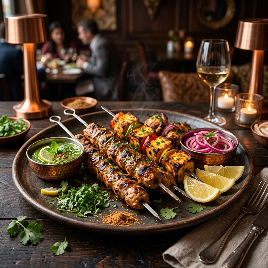 Luxury platter of premium tandoori kebabs